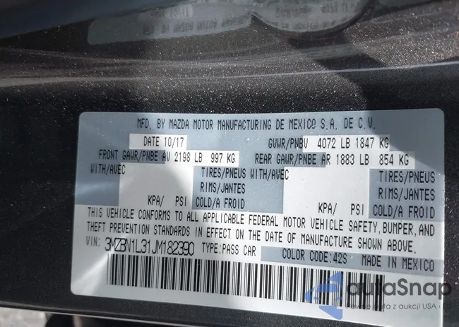 3MZBN1L31JM182390: 43242541