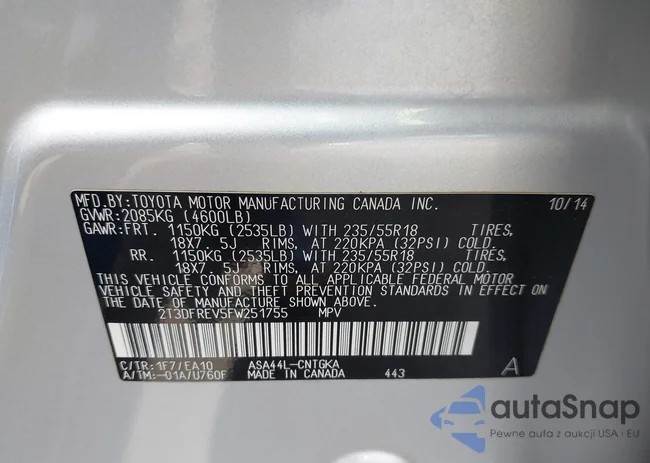 2T3DFREV5FW251755: 43242579