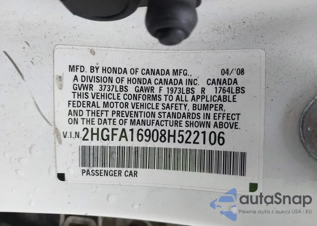 2HGFA16908H522106: 43242646