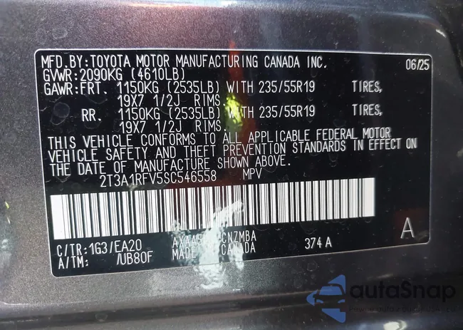 2T3A1RFV5SC546558: 43242719