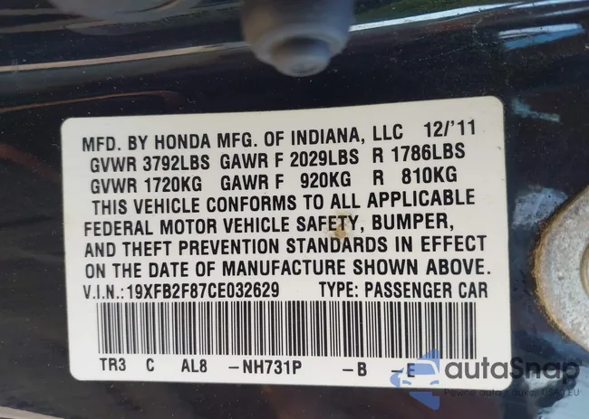 19XFB2F87CE032629: 43242731