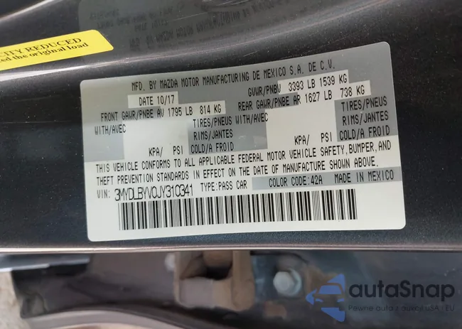 3MYDLBYV0JY310341: 43242774