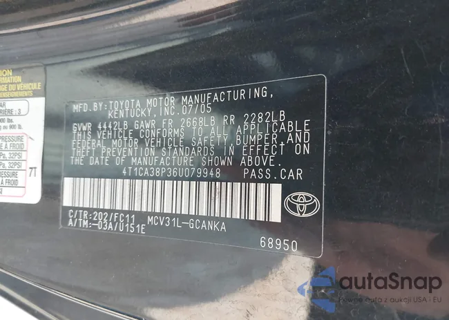 4T1CA38P36U079948: 43243862