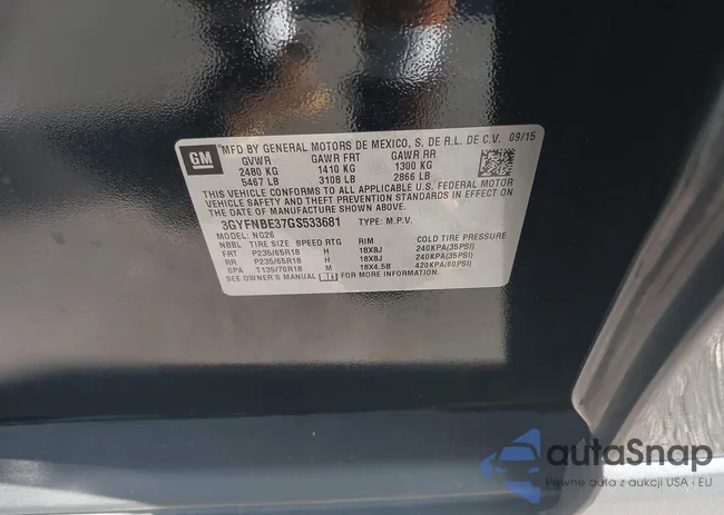 3GYFNBE37GS533681: 43243967