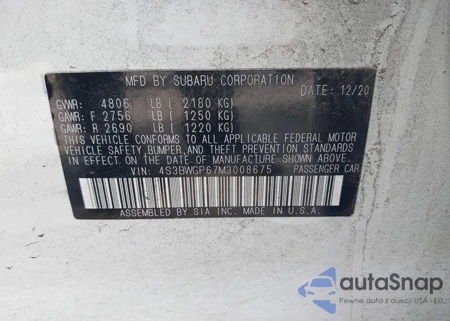 4S3BWGP67M3008675: 43243983