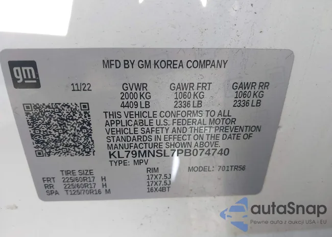 KL79MNSL7PB074740: 43244002