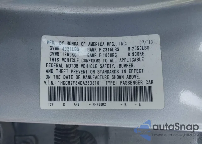 1HGCR2F84DA263816: 43244046