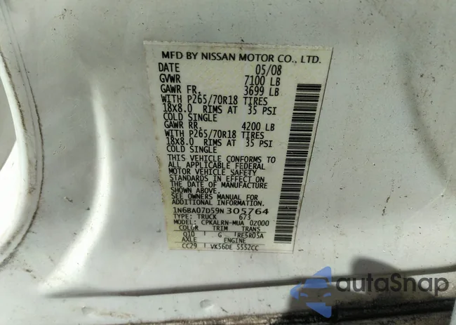 1N6BA07D59N305764: 43244147