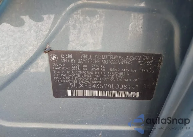 5UXFE43598L008441: 43244150