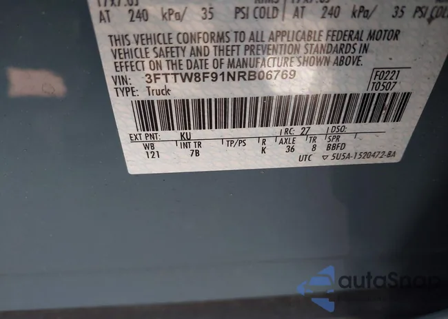 3FTTW8F91NRB06769: 43244392