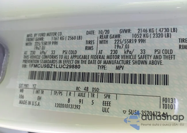 1FMCU9BZ1LUC29880: 43244399