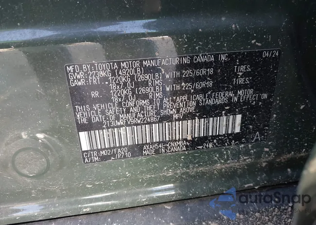 2T3UWRFV9RW224867: 43244403