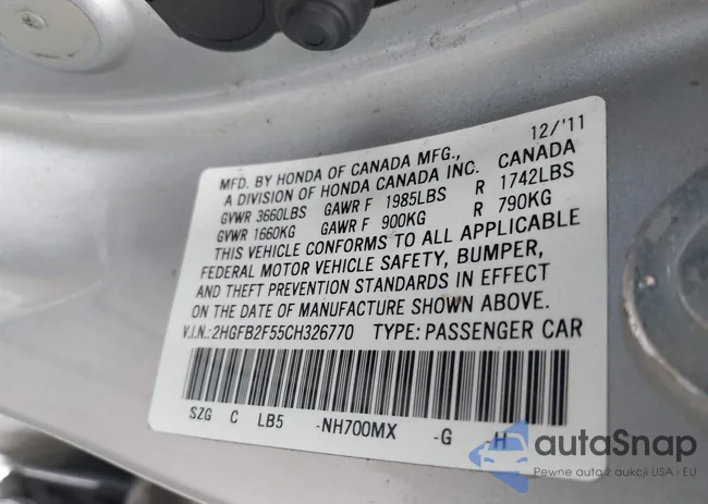 2HGFB2F55CH326770: 43243464