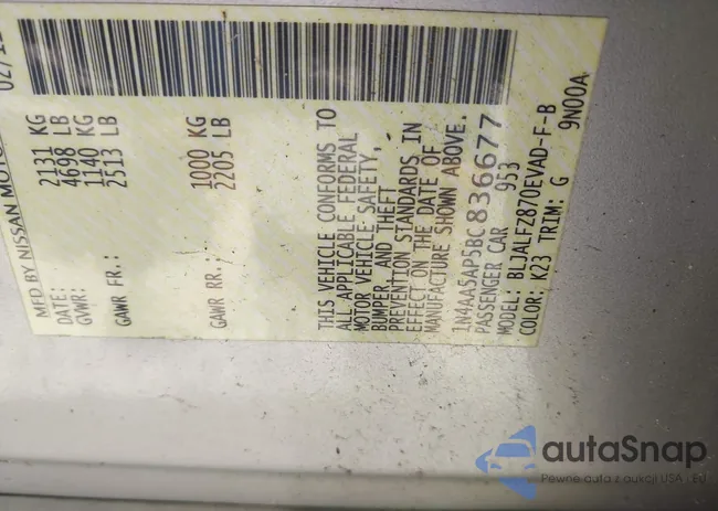 1N4AA5AP5BC836677: 43243704