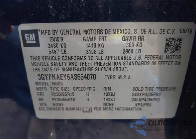 3GYFNAEY6AS654070: 43243764