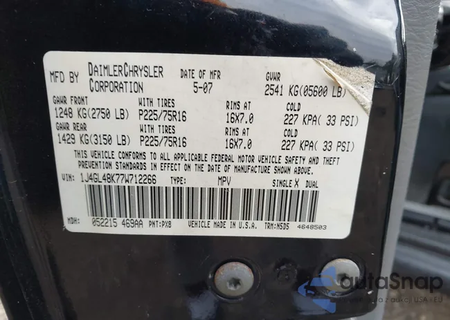 1J4GL48K77W712266: 43243780