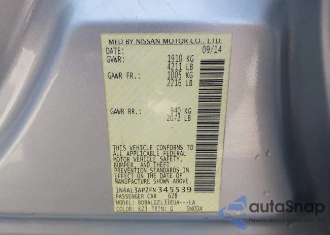 1N4AL3AP2FN345539: 43243798