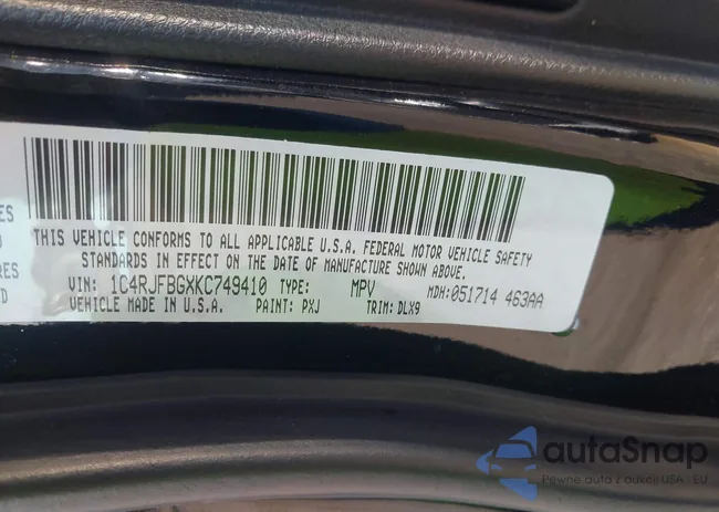 1C4RJFBGXKC749410: 43243839