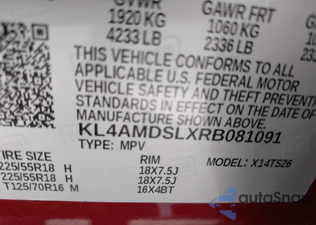 KL4AMDSLXRB081091: 43244864