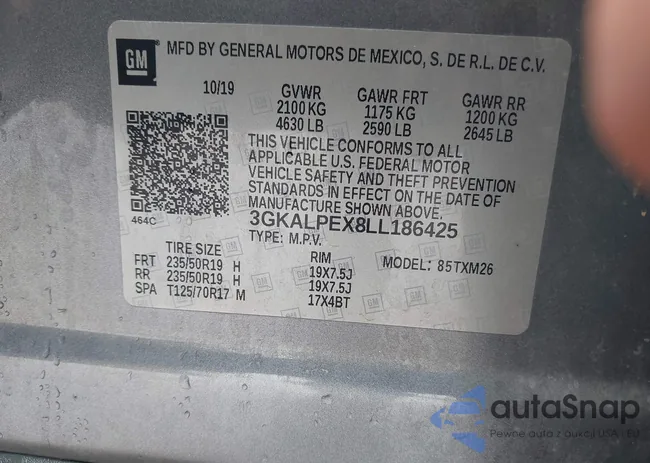 3GKALPEX8LL186425: 43245046