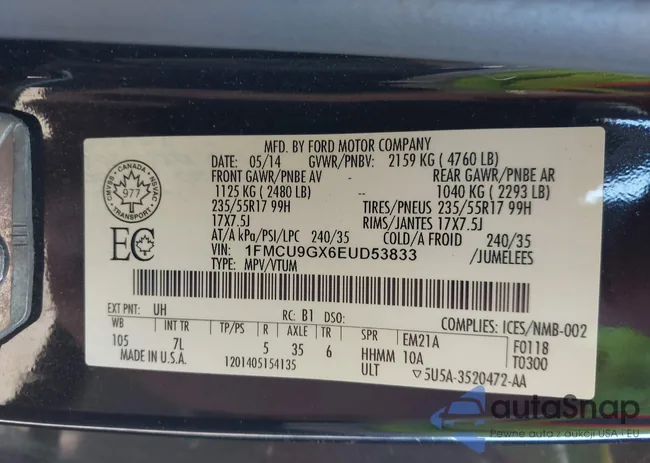 1FMCU9GX6EUD53833: 43245067