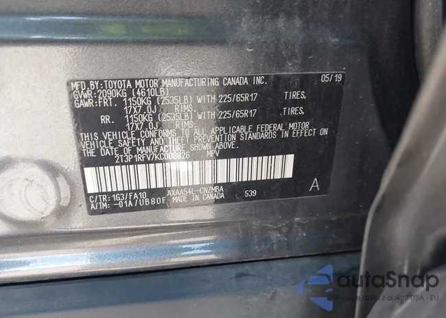 2T3P1RFV7KC008826: 43245121