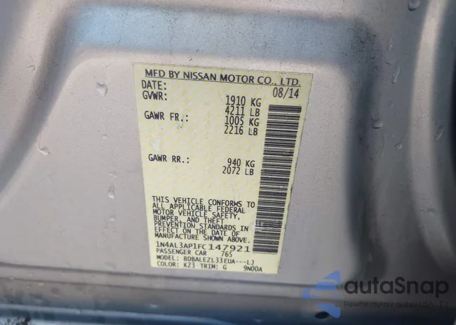 1N4AL3AP1FC147921: 43245183