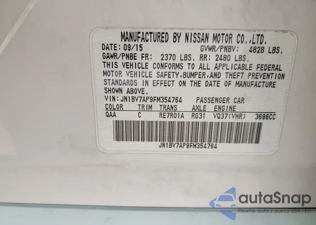 JN1BV7AP9FM354764: 43245211