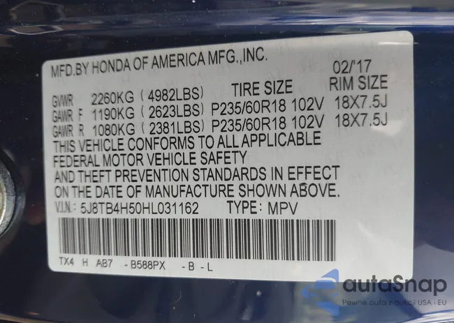 5J8TB4H50HL031162: 43245224