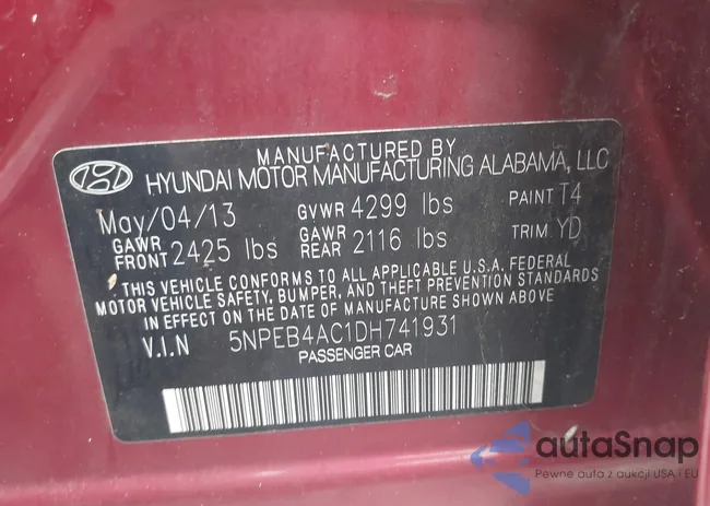 5NPEB4AC1DH741931: 43245255