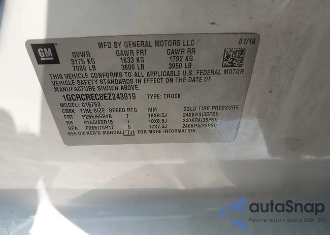 1GCRCREC8EZ243919: 43245376