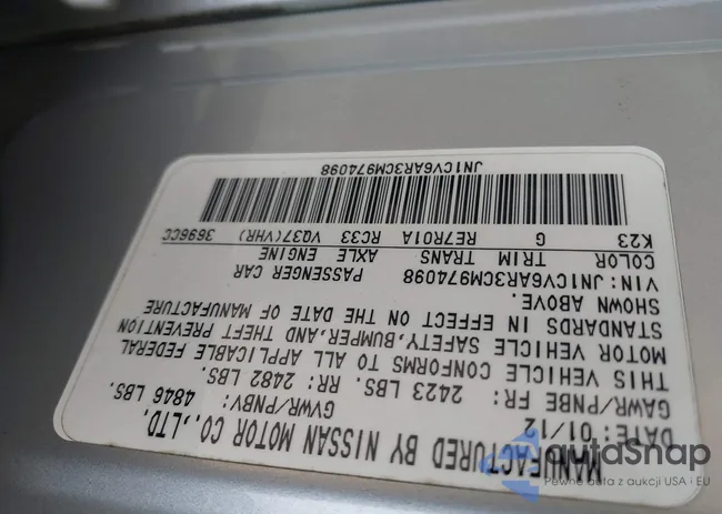 JN1CV6AR3CM974098: 43244572