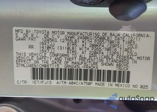 3TMLU4EN1CM087115: 43244687