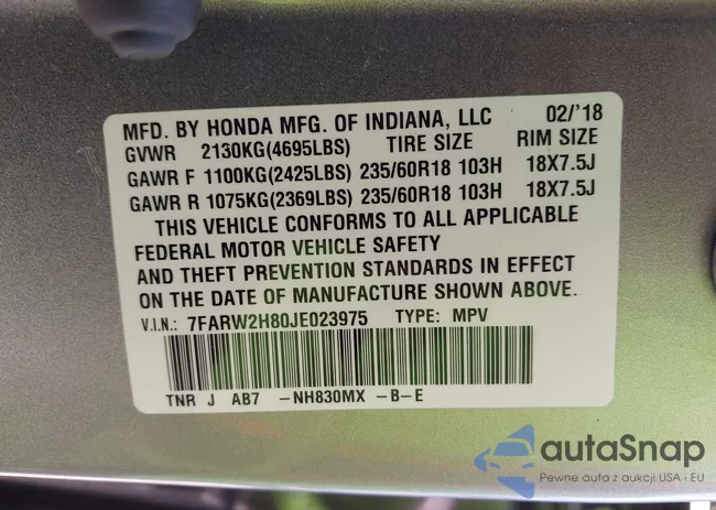 7FARW2H80JE023975: 43244703