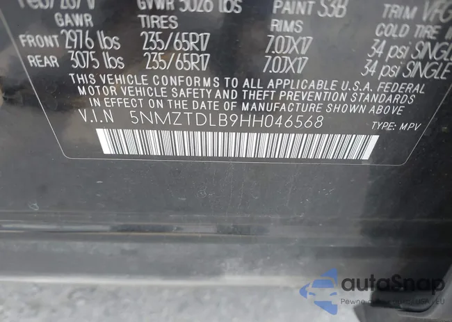 5NMZTDLB9HH046568: 43244708