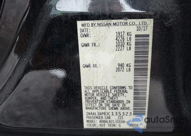 1N4AL3AP8JC135323: 43244725