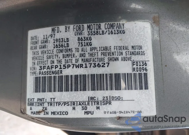 3FAFP15P7WR173627: 43244742