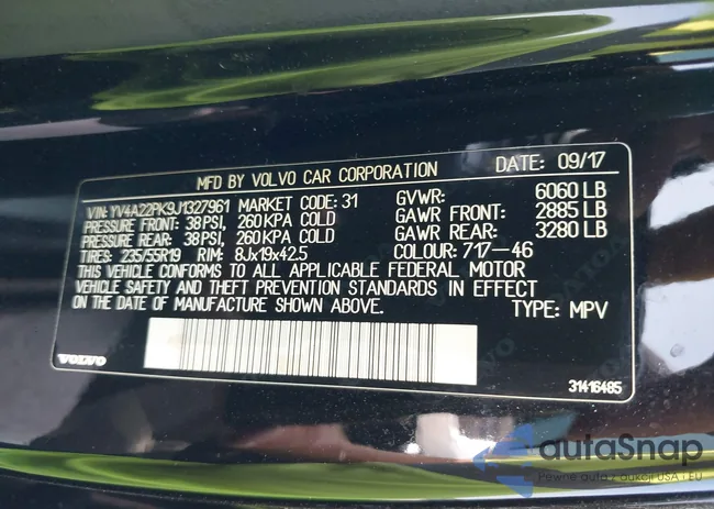 YV4A22PK9J1327961: 43245888