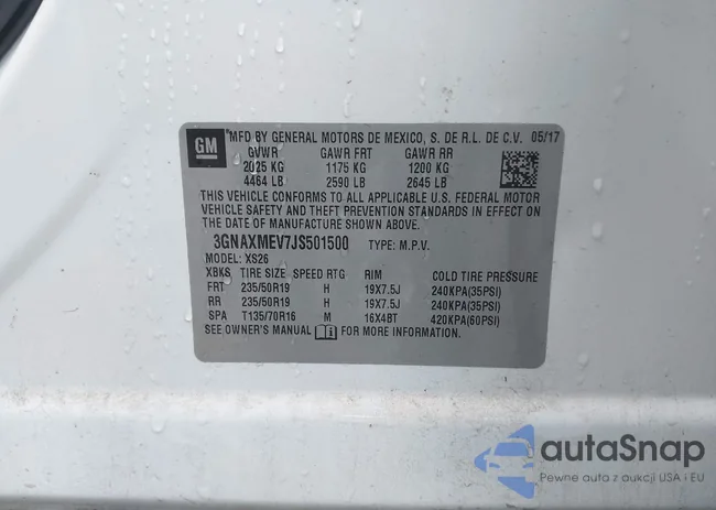 3GNAXMEV7JS501500: 43245993