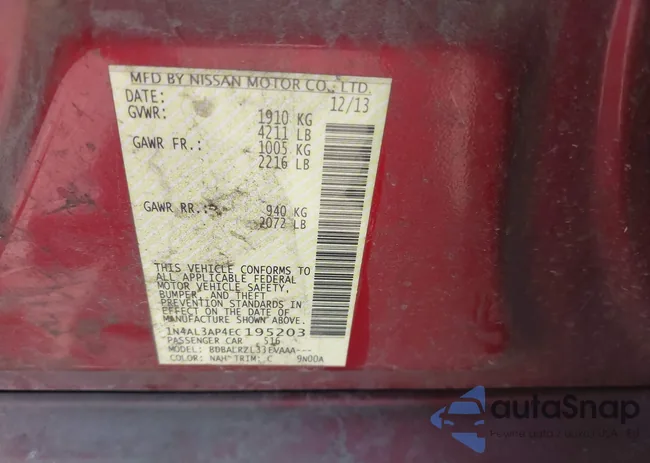 1N4AL3AP4ET195203: 43246002