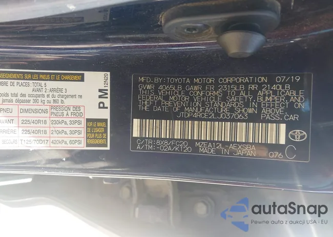 JTDP4RCE2LJ037063: 43246023