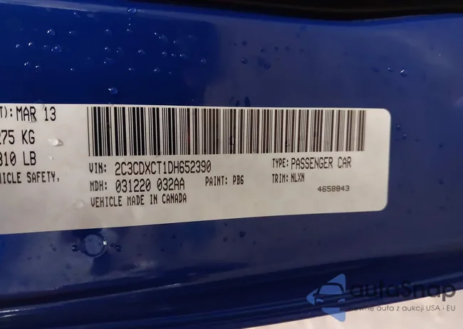 2C3CDXCT1DH652390: 43246048