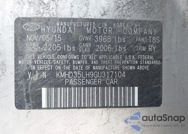 KMHD35LH9GU317104: 43246077