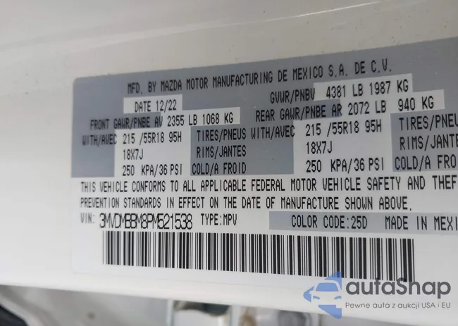 3MVDMBBM8PM521538: 43246090