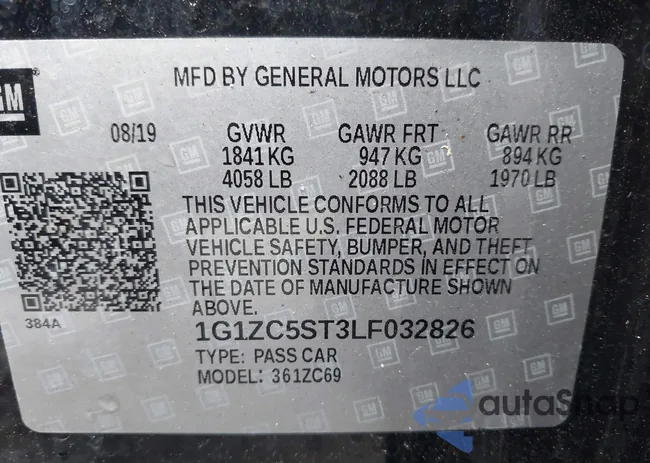 1G1ZC5ST3LF032826: 43246092