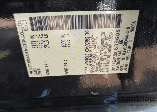 1N4AA5AP2DC839605: 43246154