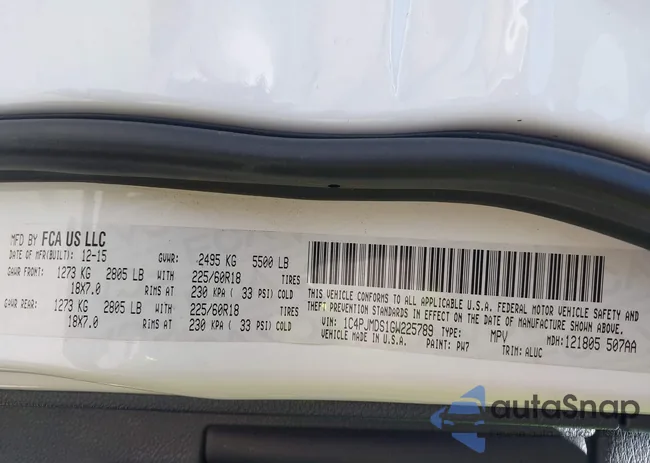 1C4PJMDS1GW225789: 43246162