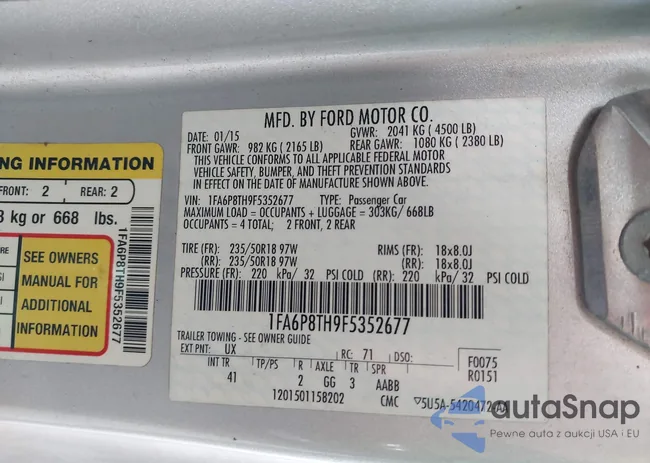 1FA6P8TH9F5352677: 43246201