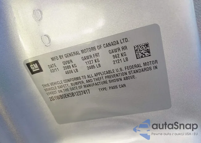 2G1WB5EK5B1237417: 43246281