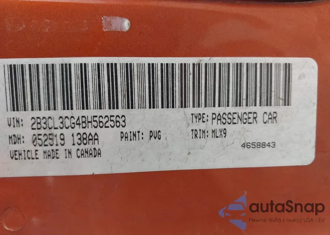 2B3CL3CG4BH562563: 43246375